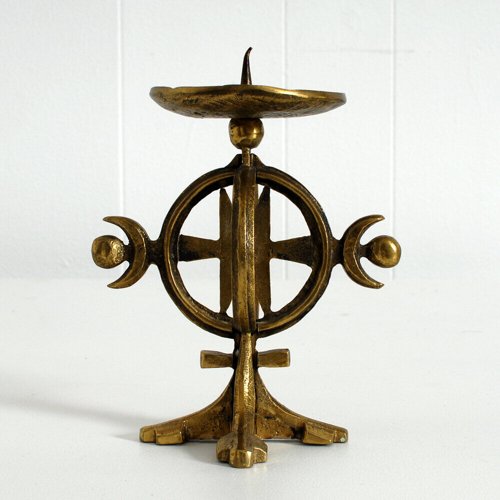 Norwegian Brass Chandelier Arts & Crafts 1960