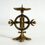 Norwegian Brass Chandelier Arts & Crafts 1960