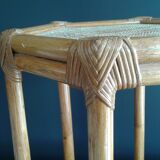 End of sofa. side table. wicker bamboo.vintage