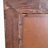 Vintage original velvet flower oil painting, red flower still life art