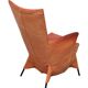 Gerard van der Berg Orange Leather Skirt Arm Chair 1980s