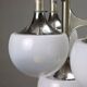 Vintage lacquered steel chandelier with glass spheres, Italy, 1960s-1970s.