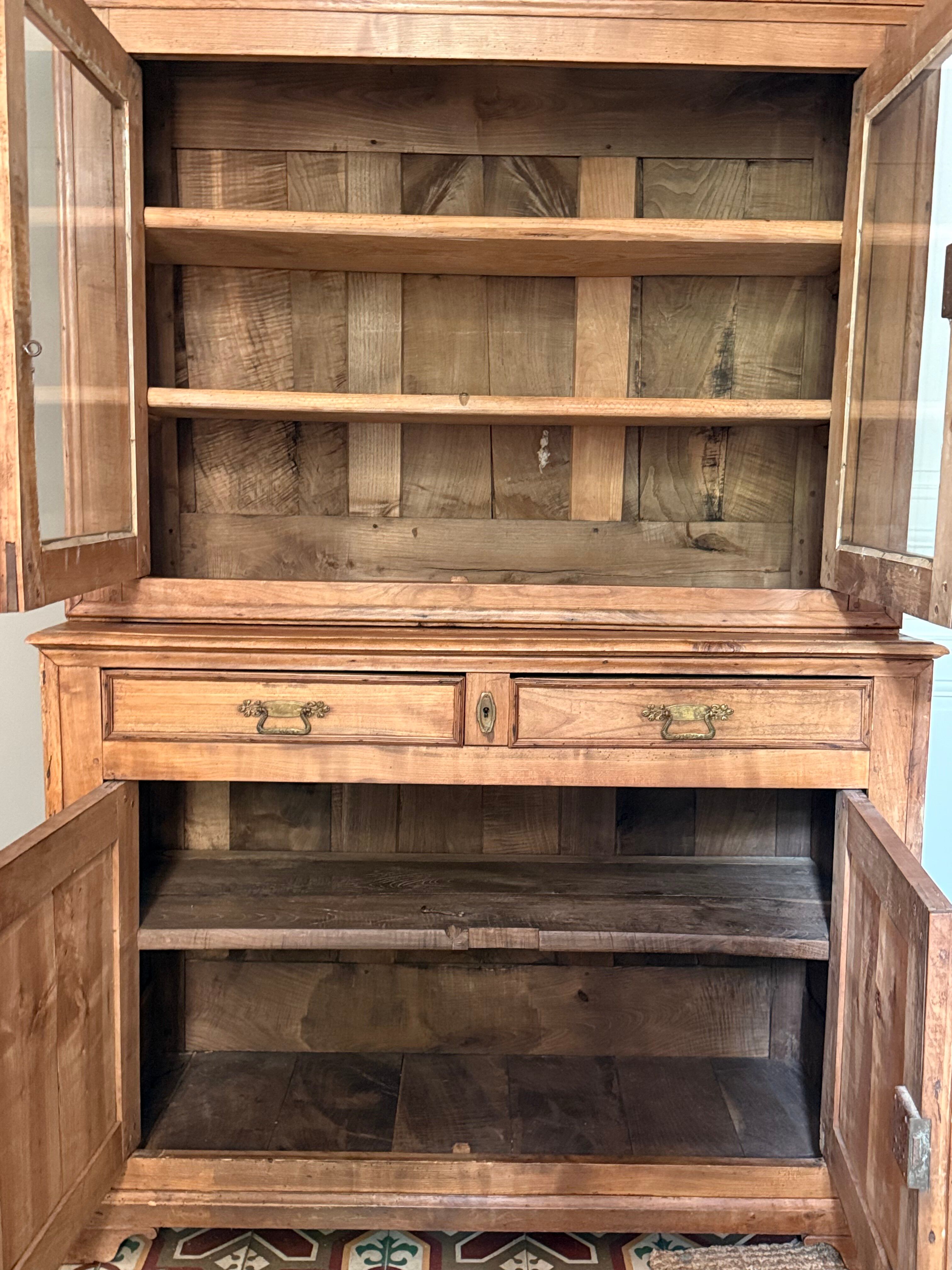 Antique two-body buffet in solid wood