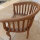 2 Colonial armchairs in natural solid wood with cane seats