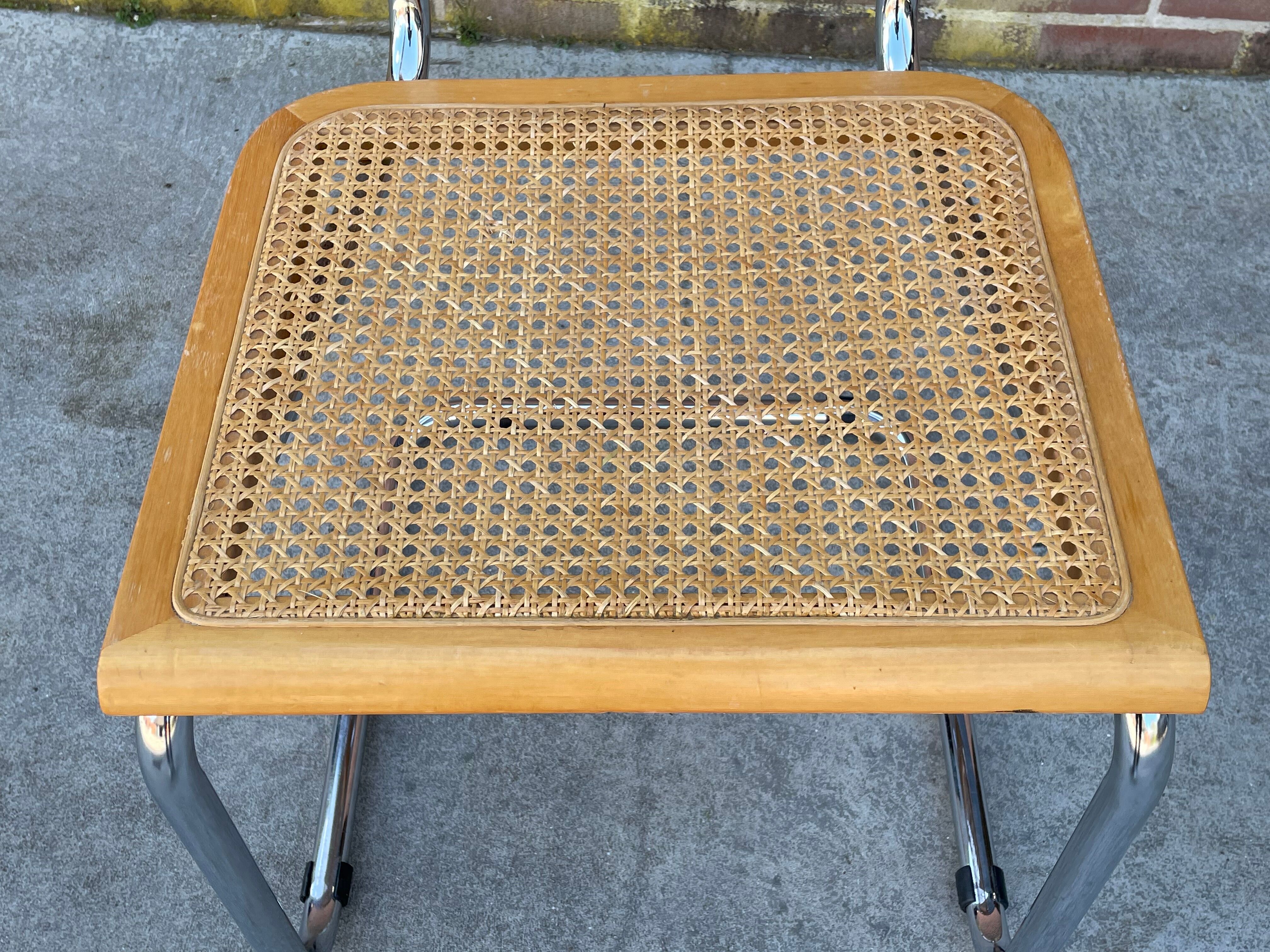 Cesca model design chair with armrests chrome version