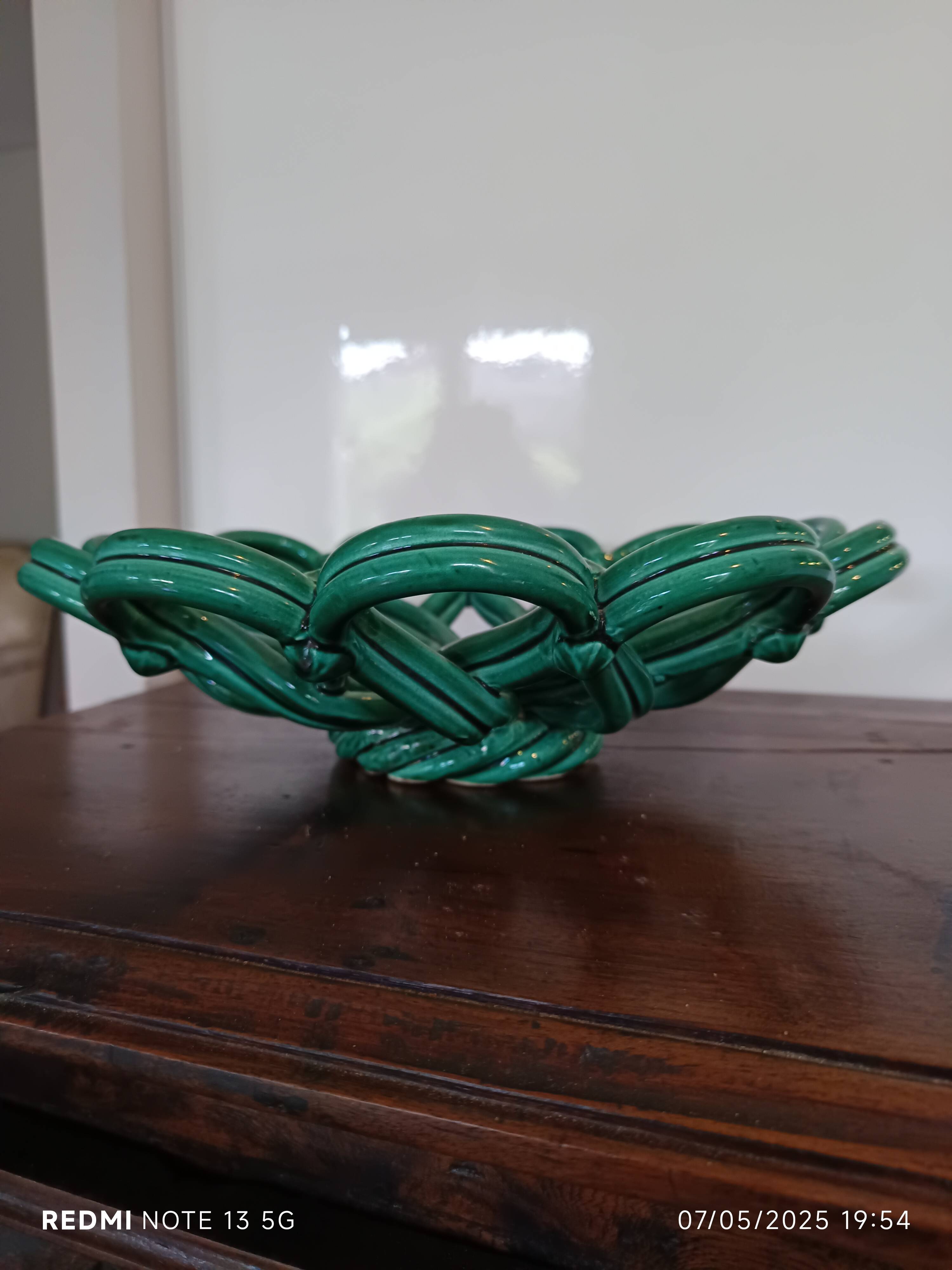 Vallauris woven ceramic fruit bowl