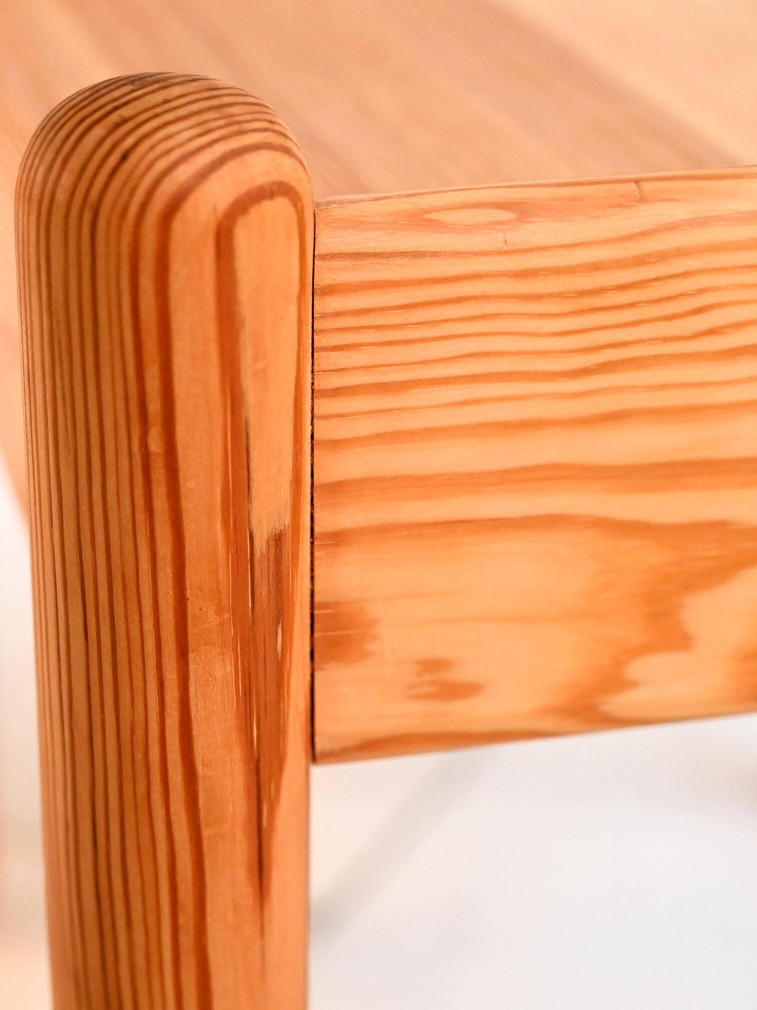Pair of solid pine side tables, Scandinavia 1970s