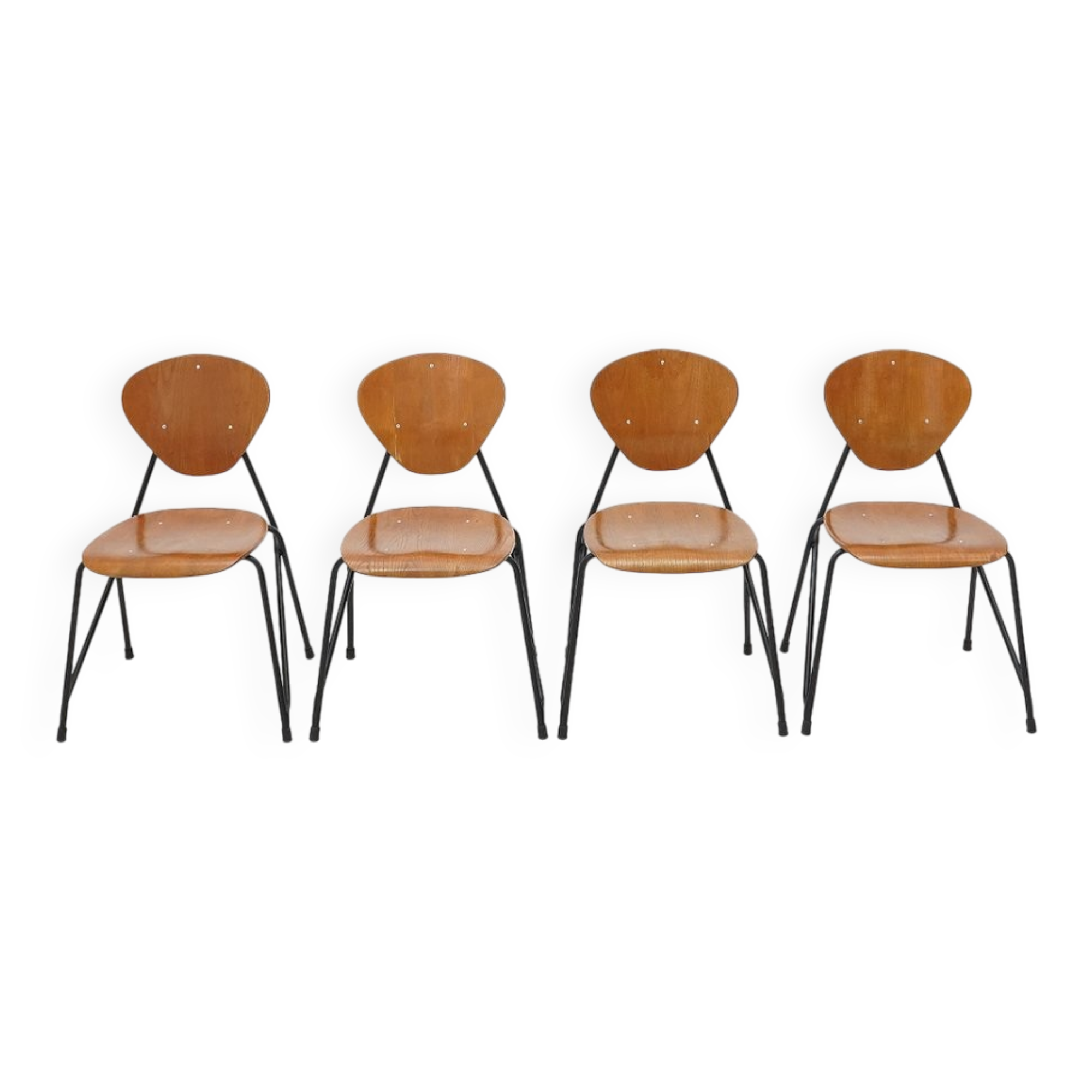 Vintage chairs by Aurelio Villari for Isa Bergamo, 1950s, set of 4.
