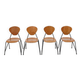 Chaises vintage par Aurelio Villari pour Isa Bergamo, années 1950, lot de 4
