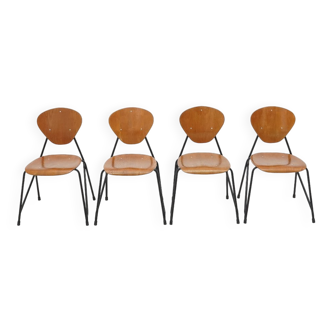 Vintage chairs by Aurelio Villari for Isa Bergamo, 1950s, set of 4.