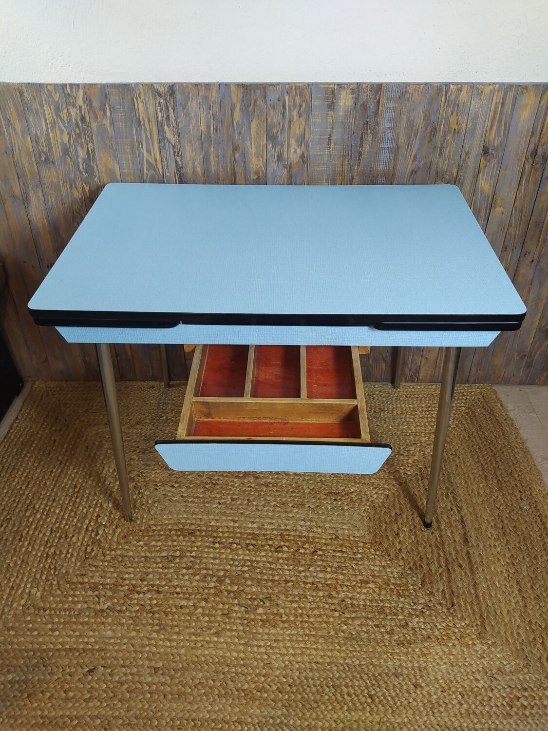 Blue Formica table
