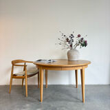 Vintage extendable round dining table Omann Jun