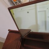 Vintage dressing table/chest - woven rattan - 5 drawers - mirror - 1960s/70s