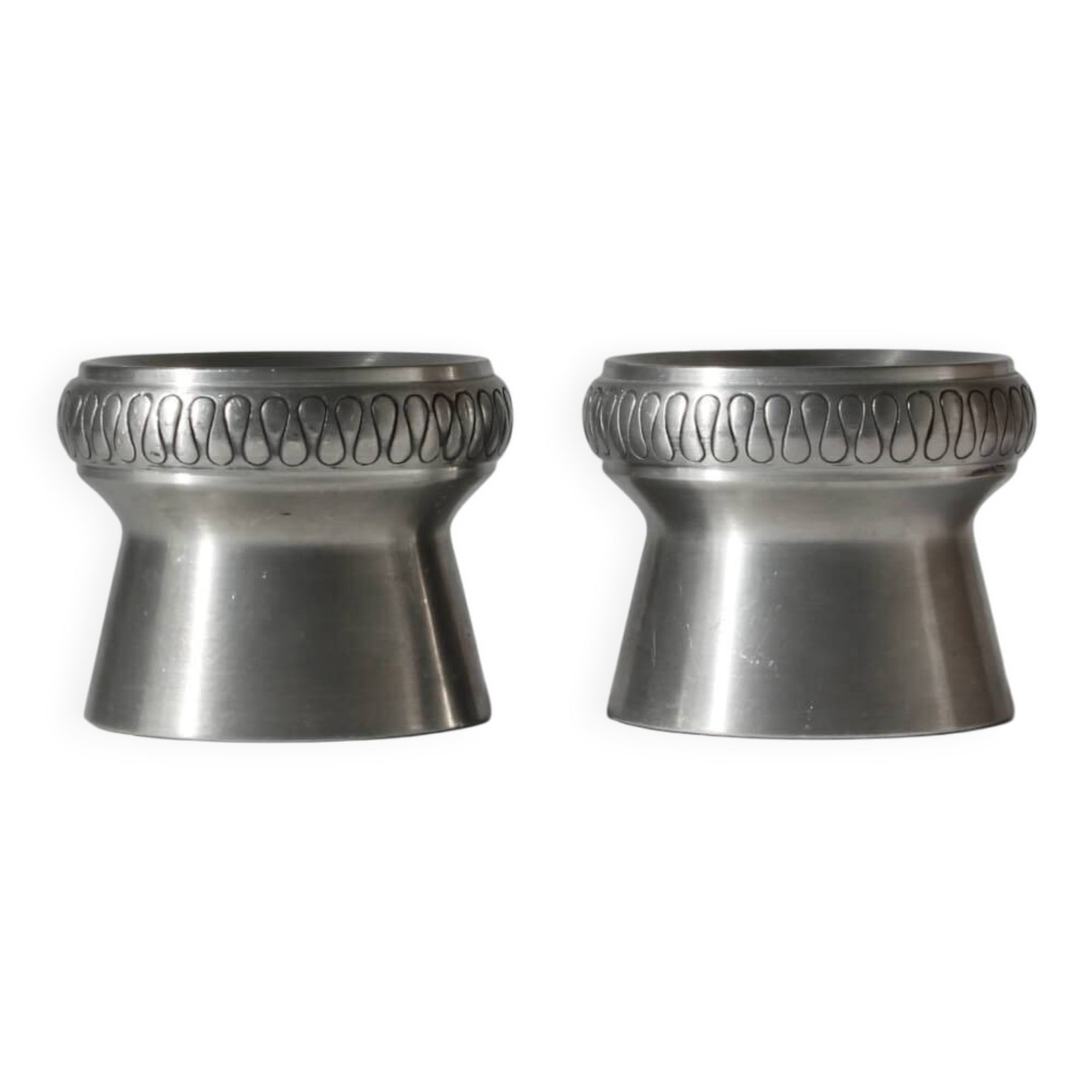 Pewter Candle Holders Set From Haugrud Norway, 1950s