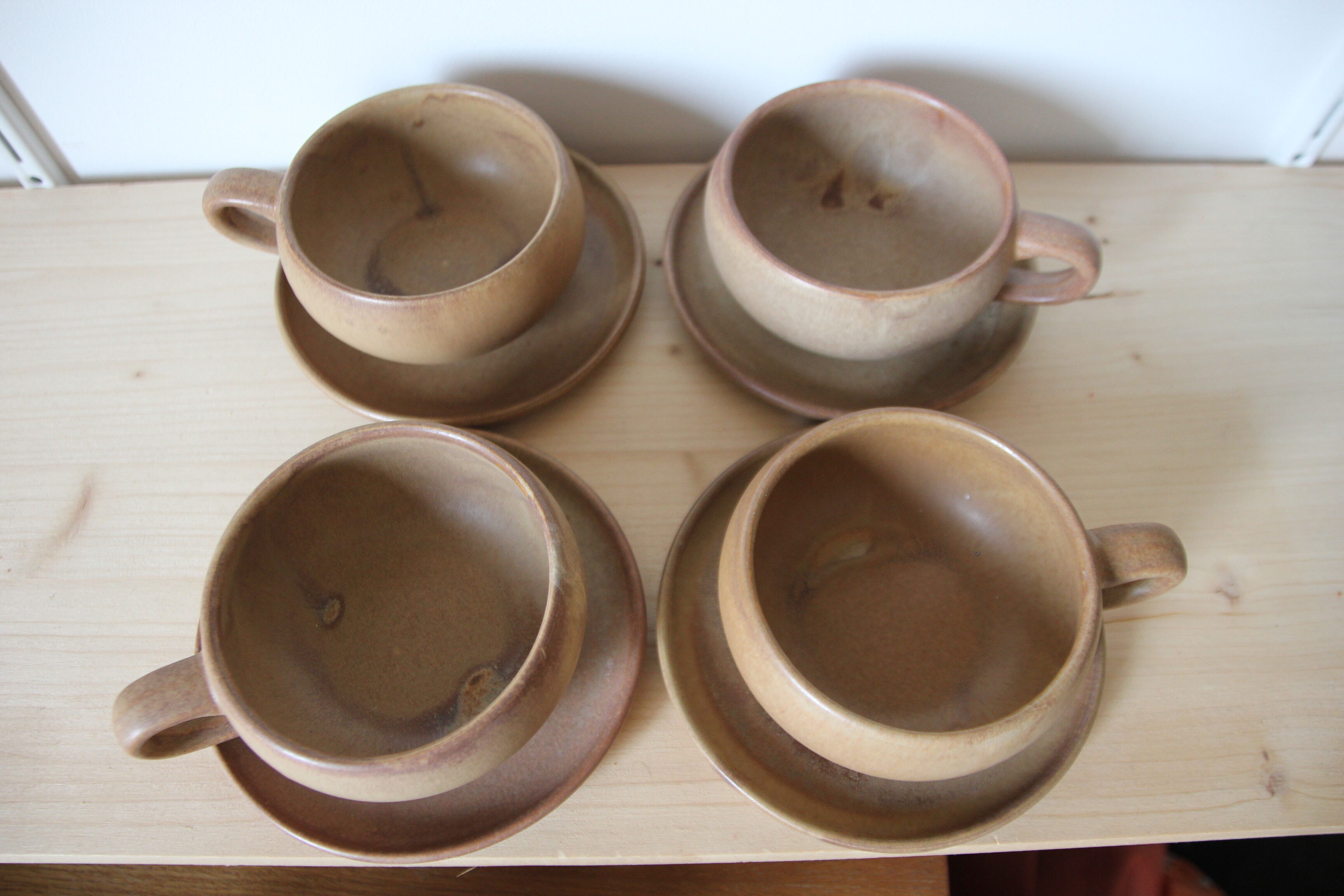 4 stoneware lunch bowls