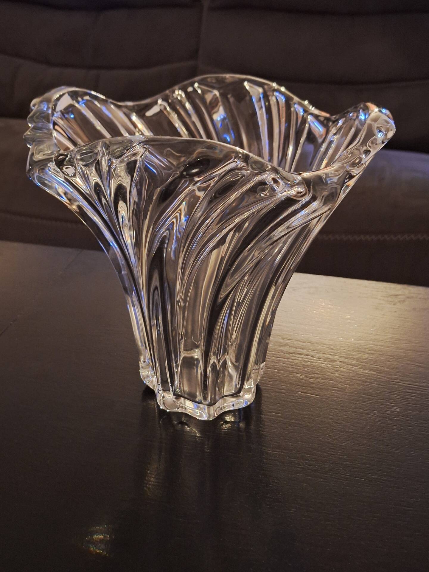 Transparent Art Deco crystal vase