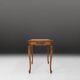 Sculpted Side Table in Wood, Glass & Rattan, France 1950s