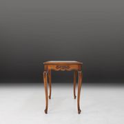 Sculpted Side Table in Wood, Glass & Rattan, France 1950s
