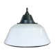 White Enamel and Cast Iron Industrial Pendant Light, 1960s