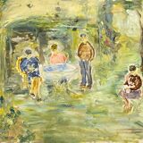 In the garden by Raya safir Oil on cardboard