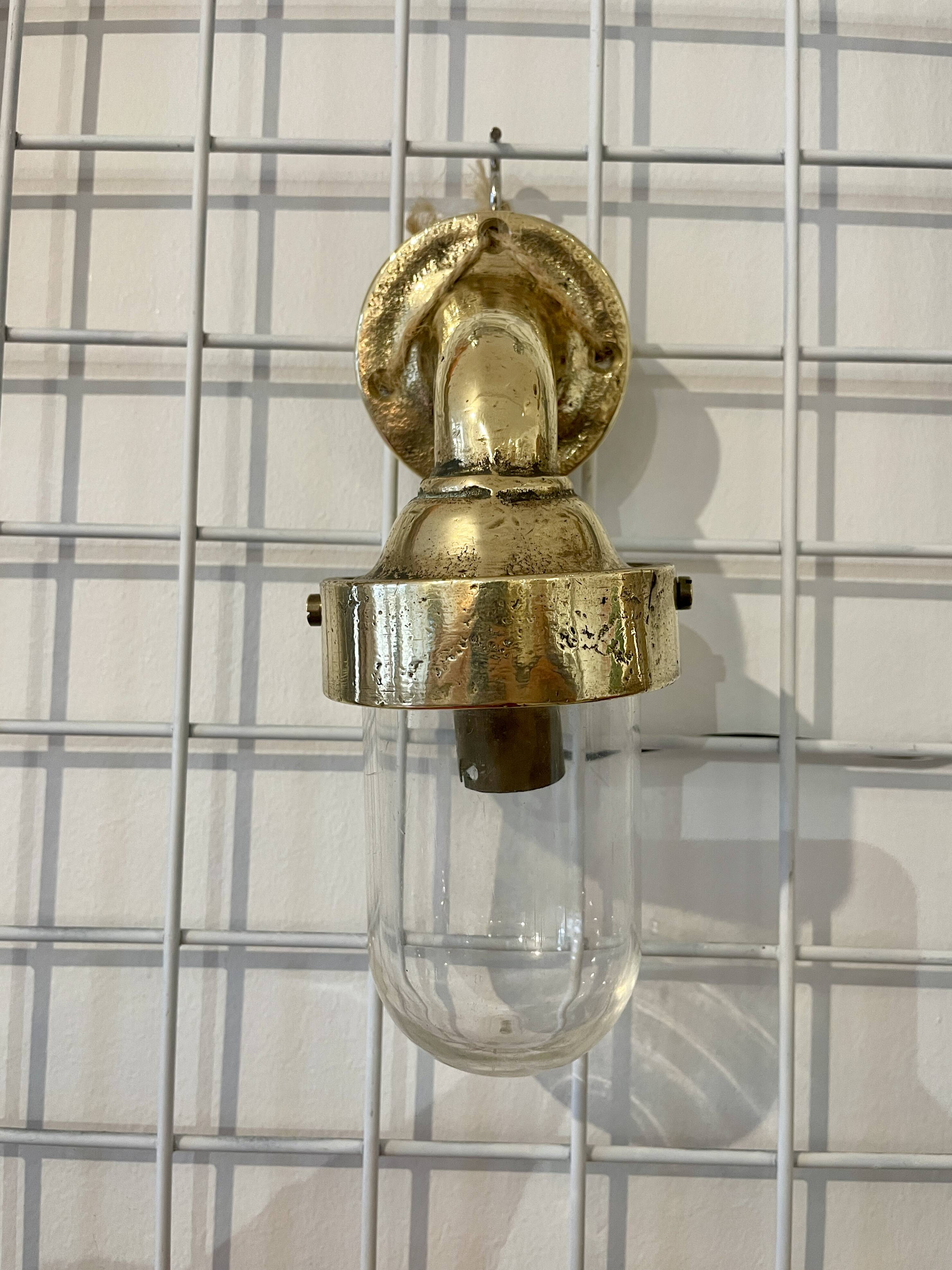 Brass marine wall light