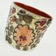 pot de fleurs en céramique vintage des années 1960-70, pot de plante, décor floral en fat lava