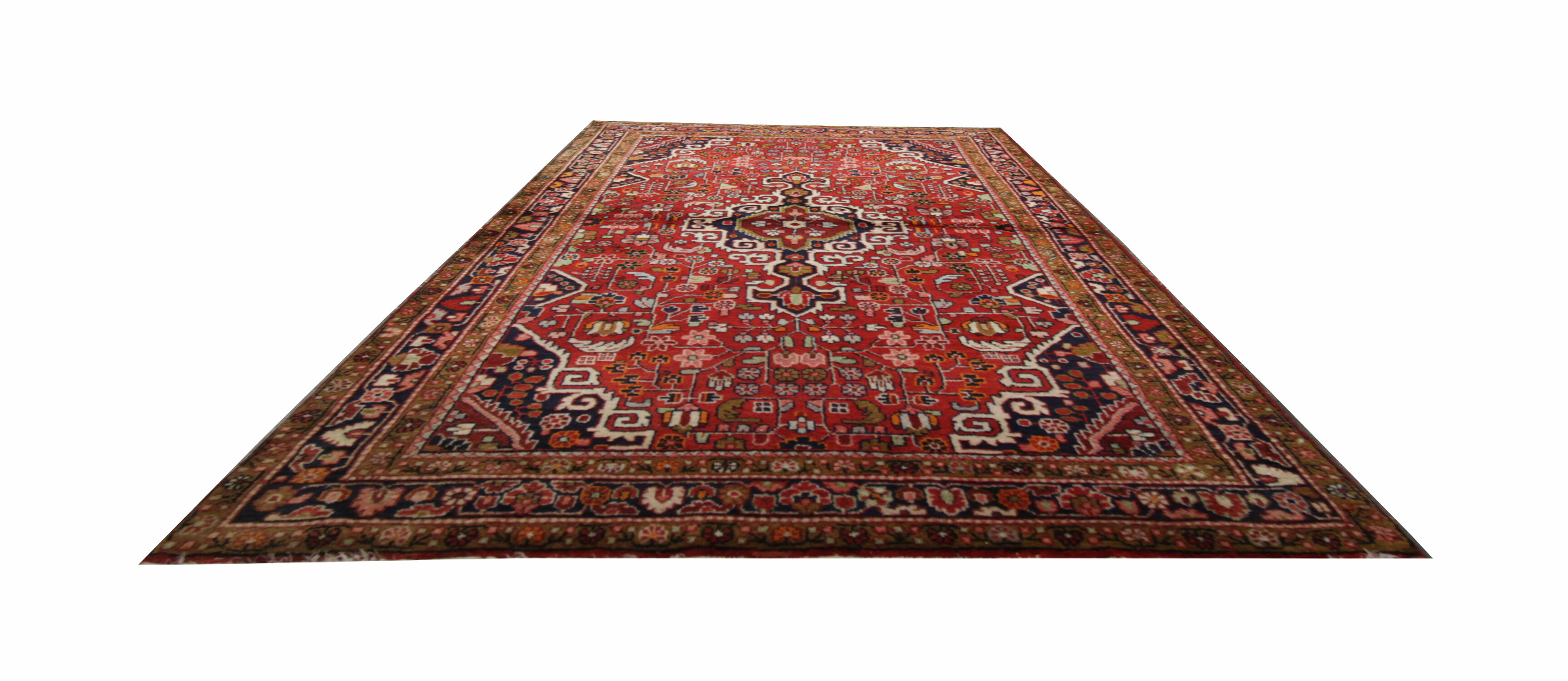 Vintage Persian Rug Handmade Farahan Carpet Area Rug- 127x214cm