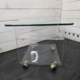 Vintage Plexiglas and Glass Coffee Table by David Lange 1970s