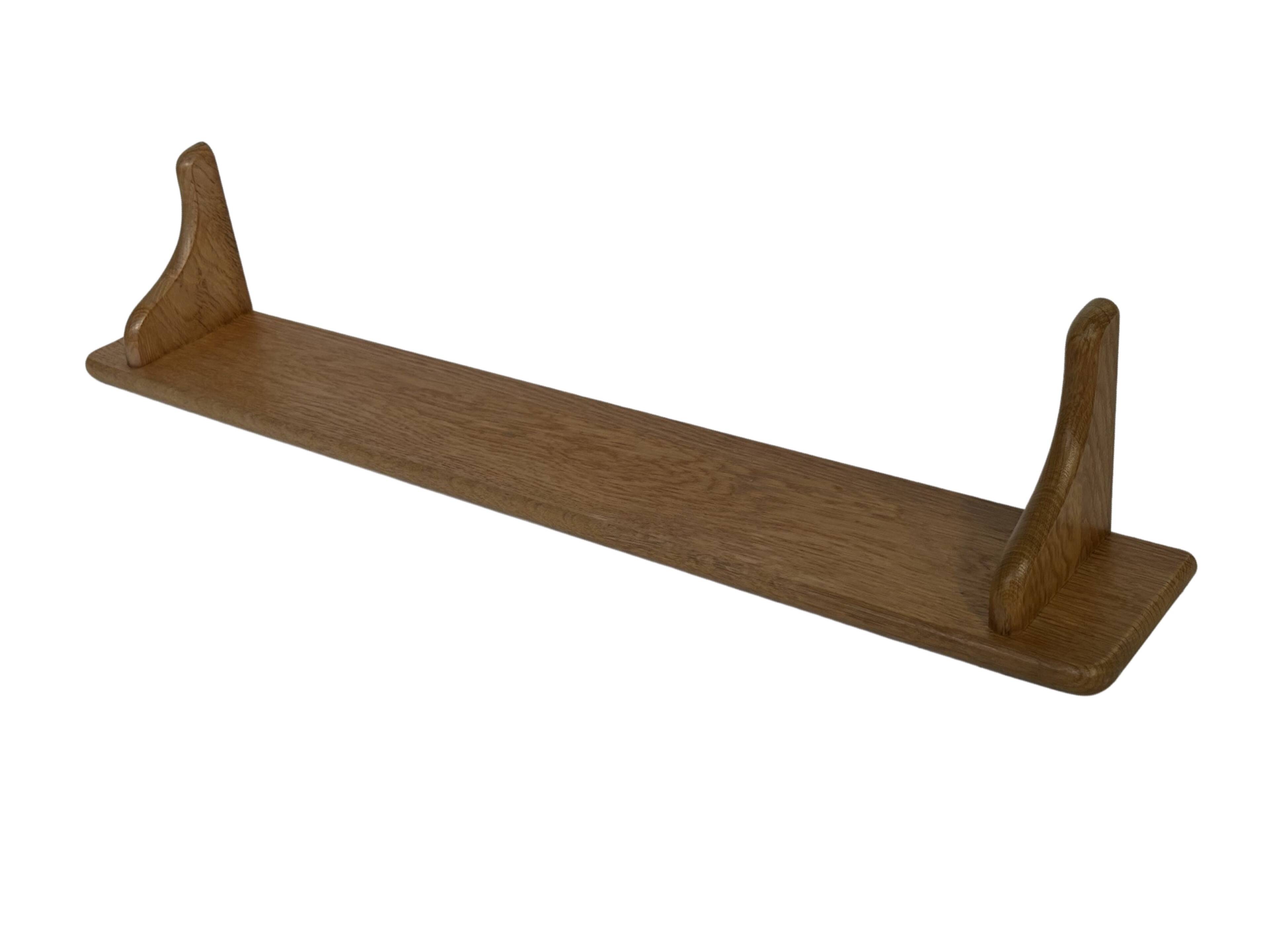 Vintage oak wall rack book shelf 1970s wood minimalist design