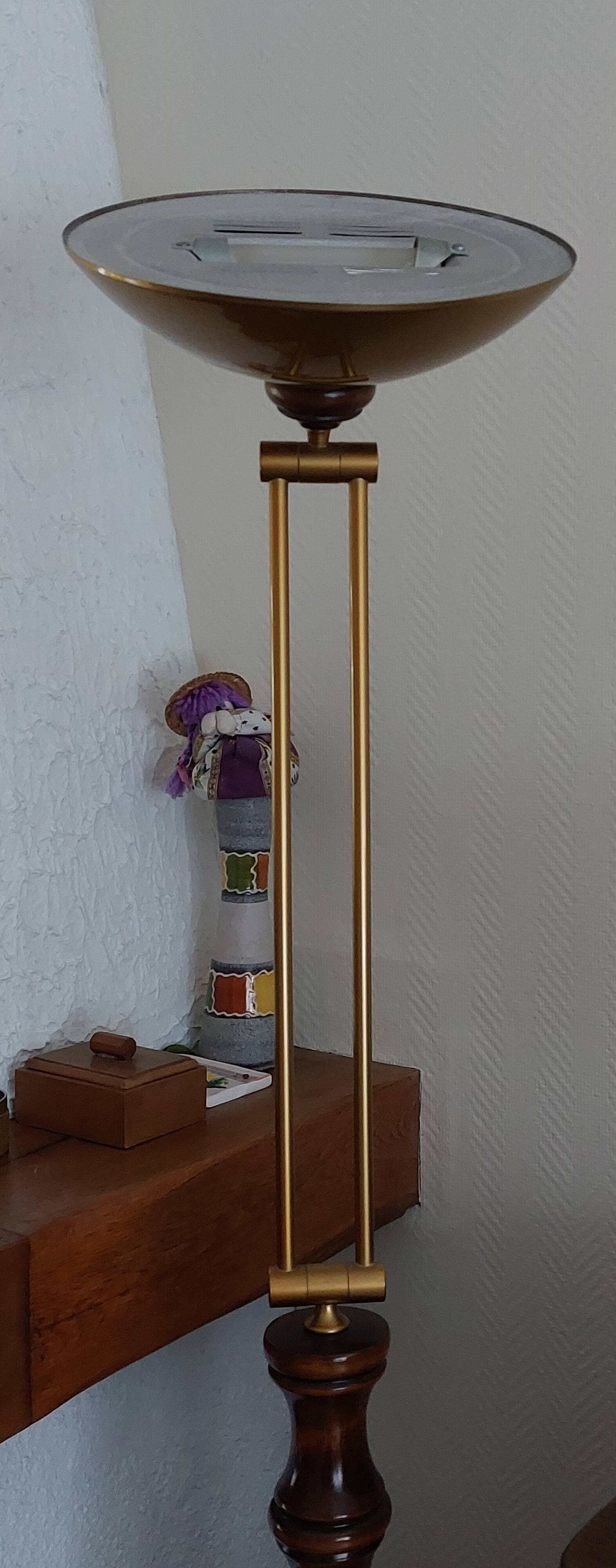 Lampadaire halogène Pied en bois