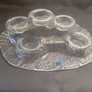 "Volcano" glass candlestick by Pertti Kallioinen for Meri Lasi, Finland