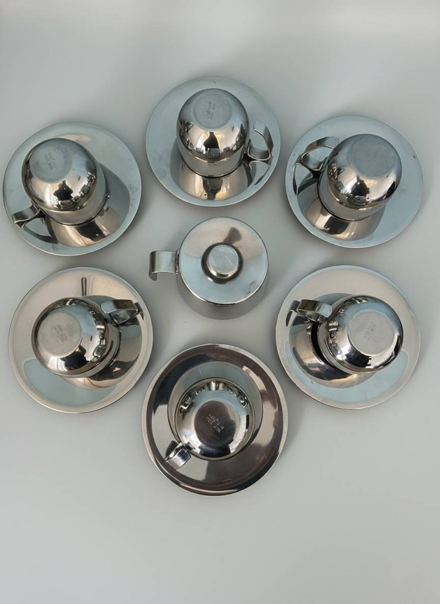 Service à café vintage inox 18/10 imco design italien