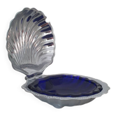 Beurrier coquillage Saint Jacques en inox et sa coupelle bleue