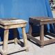 2 wooden stools
