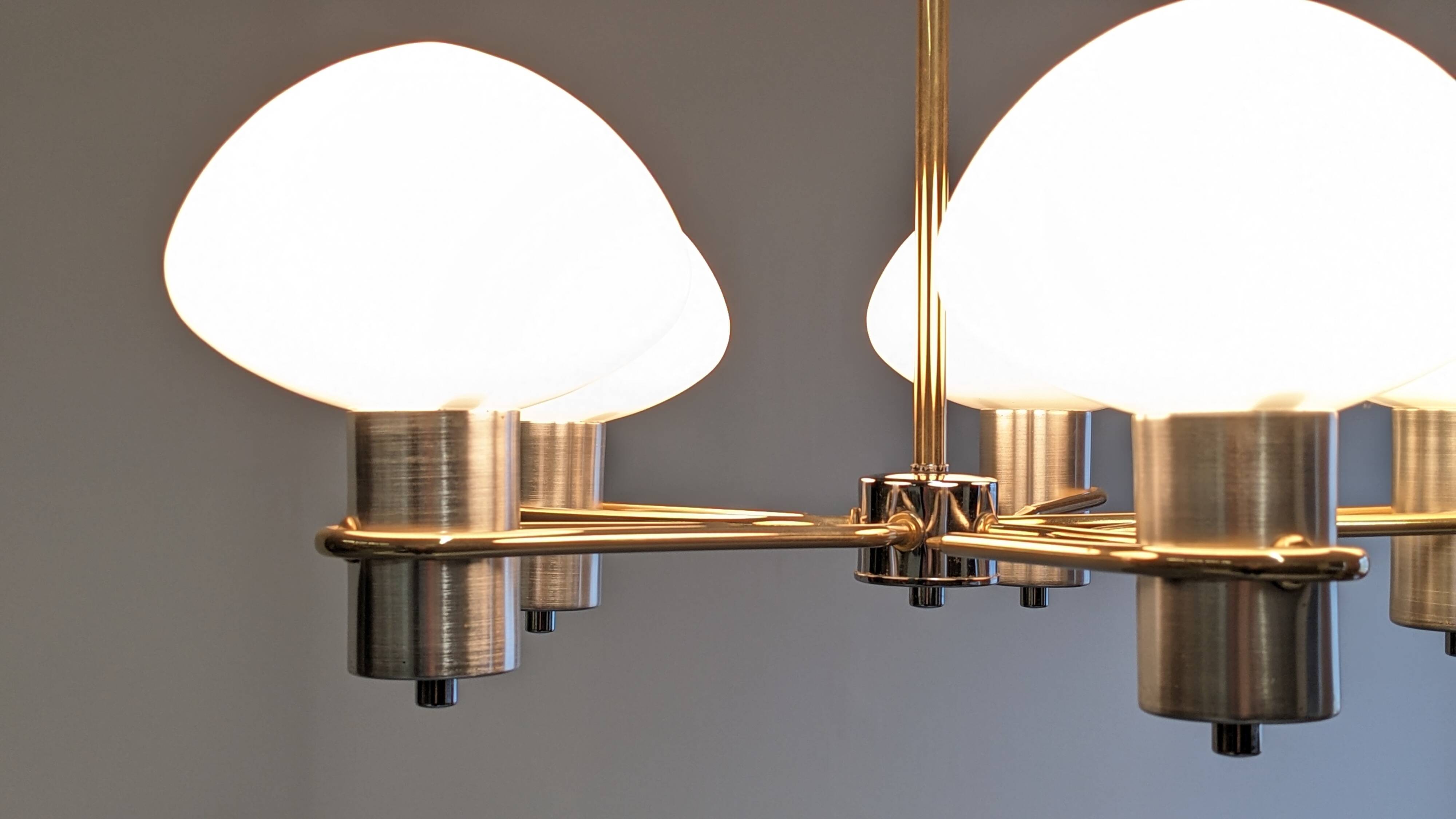 Space age chandelier with 5 lights from the 60s/70s
