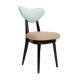 Mid-century heart-shaped chair in mixed beige and blue wool, Europe, 1960s.