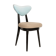 Mid-century heart-shaped chair in mixed beige and blue wool, Europe, 1960s.