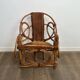 Organic Modernist Armchair in Rattan and Cowhide, Italian Work, A