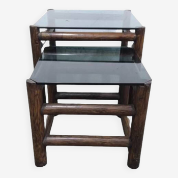 Nesting Tables Manou + smoke grey glass