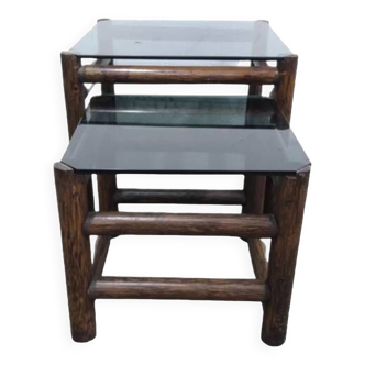 Nesting Tables Manou + smoke grey glass