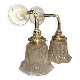 Pair of gold tulip wall sconces