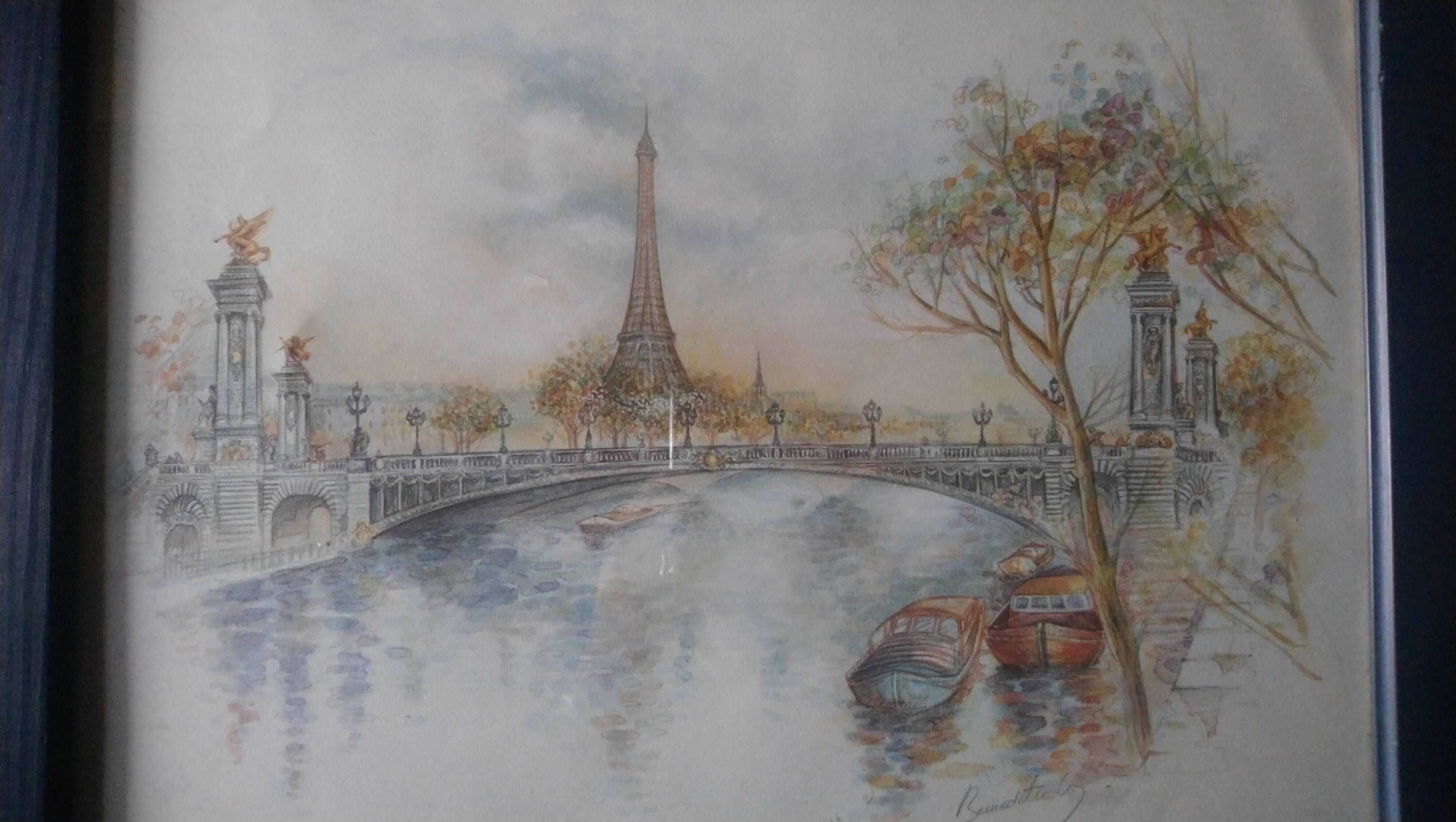 Paris watercolor print "Bernadette Voz"