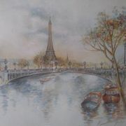 Paris watercolor print "Bernadette Voz"