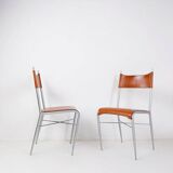 Set of 6 of italian vintage Arrben dining chairs, 1980s - Cognac Leather