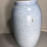 Vase céramique signé jb bleu & blanc style marbre vintage