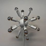 Rare mid-century white floor lamp Sputnik - Atom, around 1980s