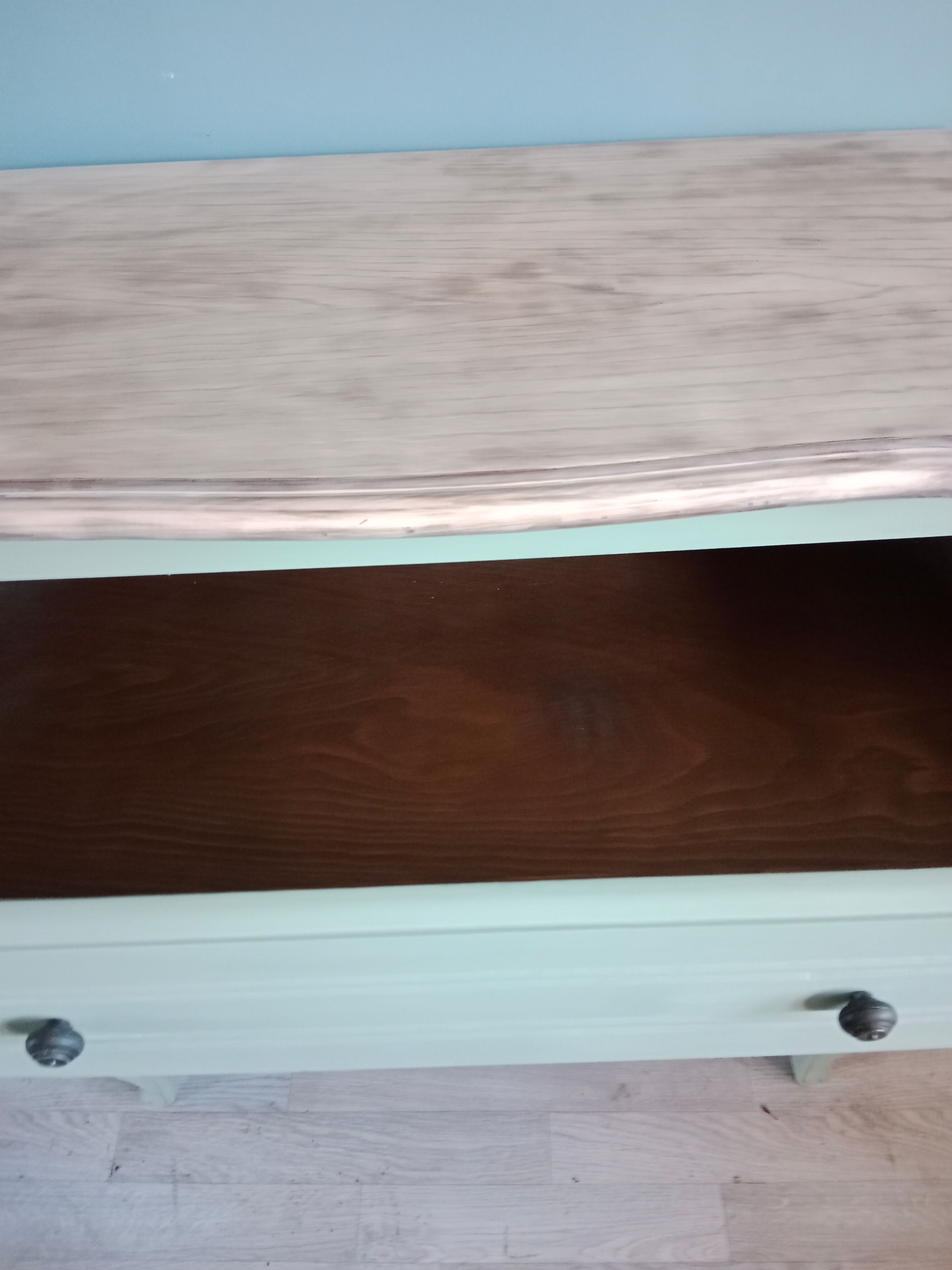 Grey green chest of drawers