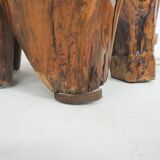 Hand carved wooden tree trunk chair, 1970's