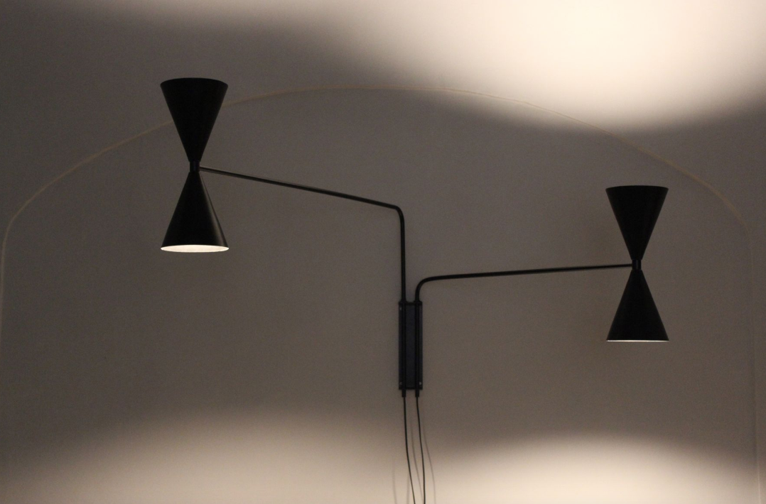 Wall lamp "bat light" with 2 arms designed by Juanma Lizana