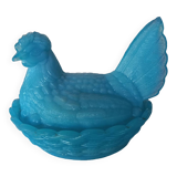Blue opaline hen candy box